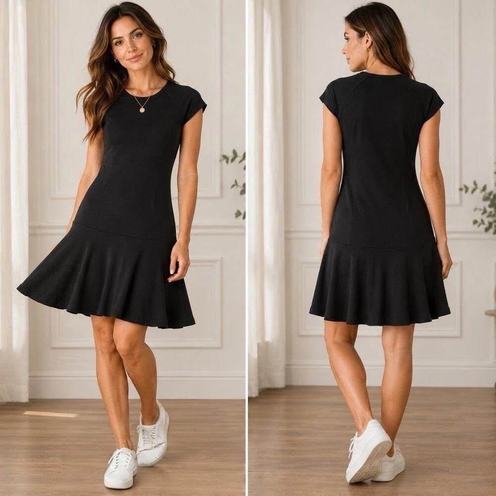 Polo Ralph Lauren black drop-waist fit & flare dress sz XS